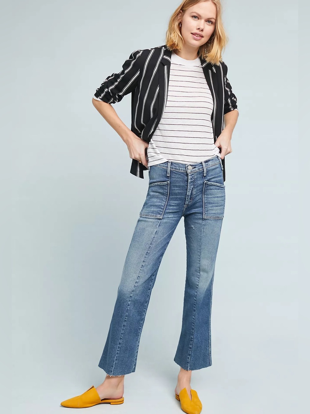 McGuire Front Seam Patch Pocket Flare Jeans Blue Size 29